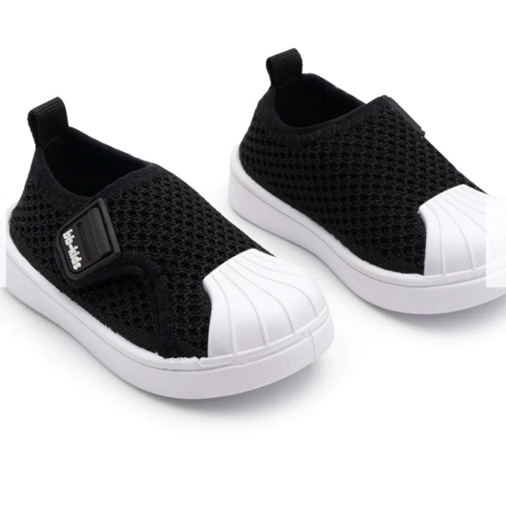2 Tiny Feet Summer Sneakers - Non-Slip Baby Shoe- Blk/Wht 6/7 (22)NWT‎ IN PACKAG